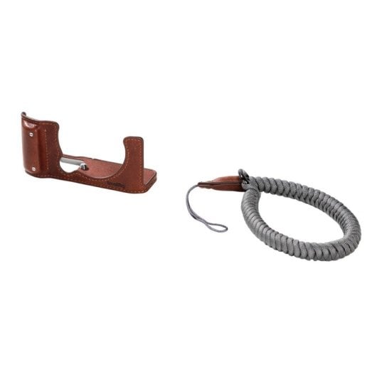 Funda SmallRig 4880 couro castanho para Fujifilm X-M5 com pulseira