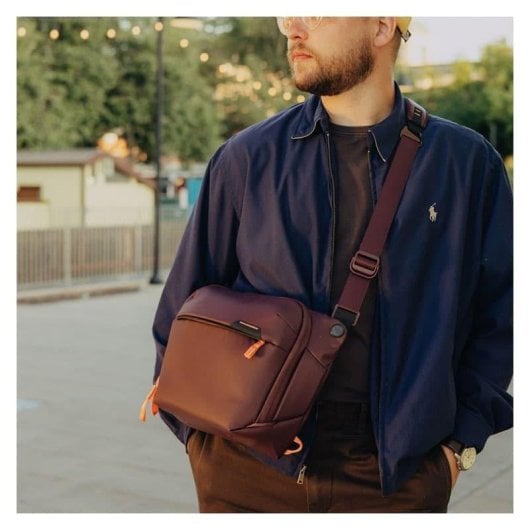 Estuche Peak Design Everyday 6L bandolera impermeável borgonha