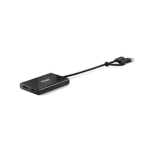 Divisor de vídeo Club 3D CSV-1475 USB-C a Dual HDMI 4K 60Hz Negro