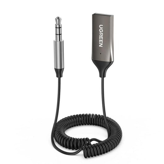 Adaptador Ugreen 70601 Bluetooth 5.3 USB y Jack 3.5 mm Negro Metálico