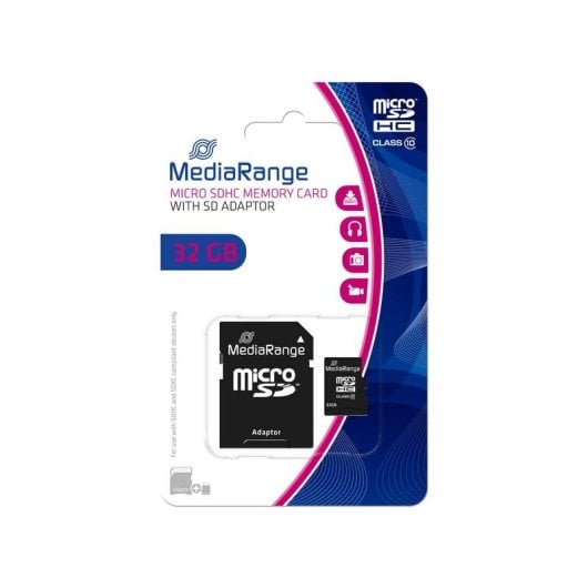 Tarjeta microSDHC Mediarange MR959 32GB Clase 10 con adaptador SD