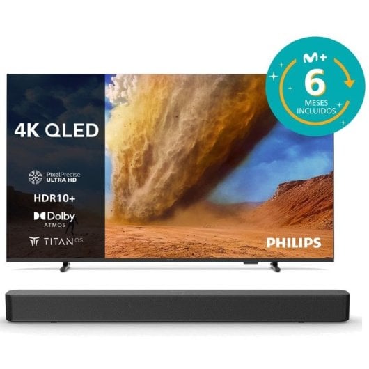 Philips QLED 75PUS7810 75" 4K Quantum Dot Dolby Atmos Titan OS + Barra de Sonido TAB4000