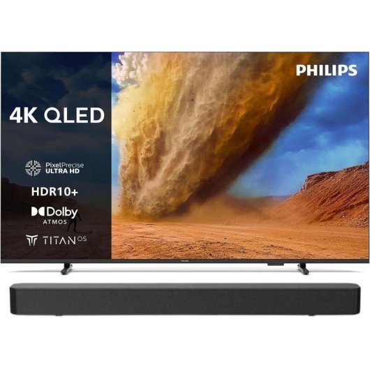 Philips QLED 75PUS7810 75" 4K Quantum Dot Dolby Atmos Titan OS + Barra de Sonido TAB4000
