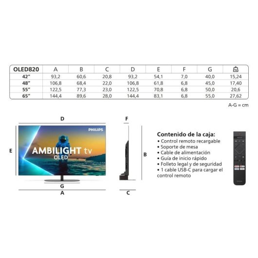 Philips OLED 55OLED820 55" 4K Ambilight P5 AI Dolby Vision + TAB6100 Soundbar