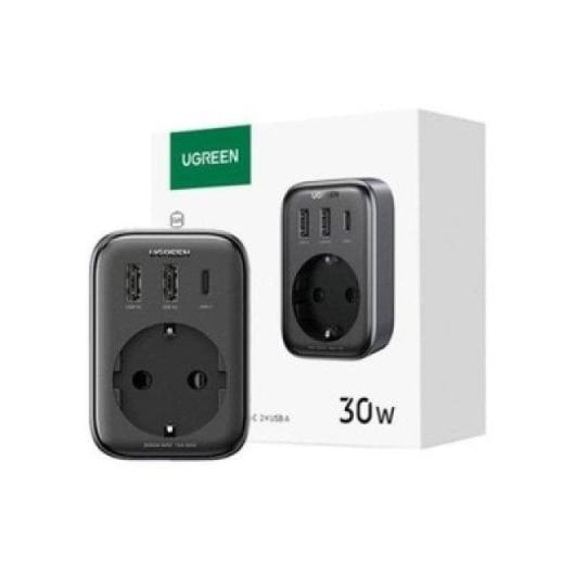 Enchufe Ugreen 90613 Inteligente 30W 2xUSB-A 1xUSB-C Preto