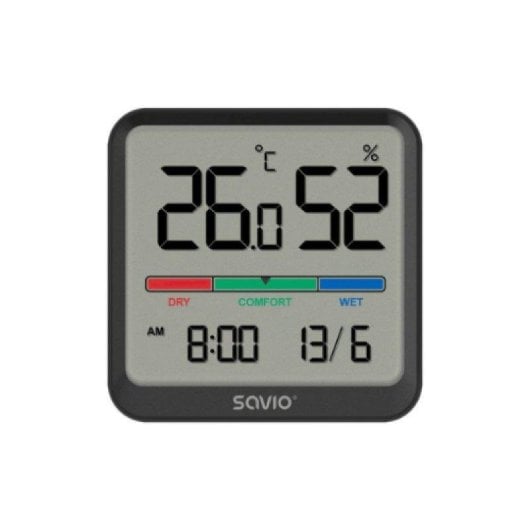 Sensor Savio CT-01/B Temperatura e Humidade LCD Magnético Preto