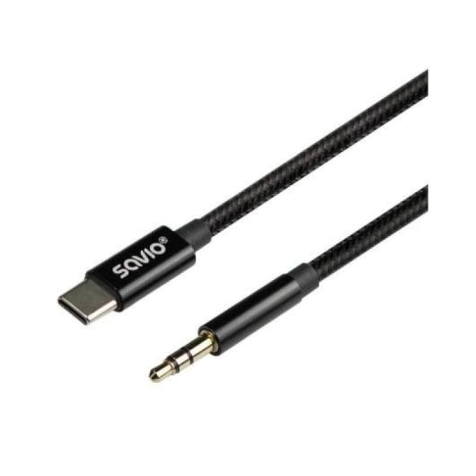 Cable de audio Savio CL-188 USB-C a minijack 3,5 mm 2 m DAC integrado