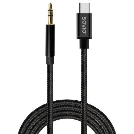 Cable de audio Savio CL-188 USB-C a minijack 3,5 mm 2 m DAC integrado