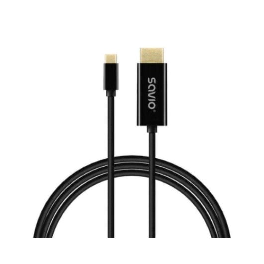 Câble USB-C Savio CL-191 2m HDMI 4K FHD 120Hz Noir Plug and Play