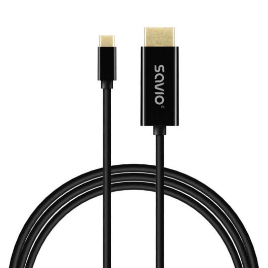 Câble USB-C Savio CL-191 2m HDMI 4K FHD 120Hz Noir Plug and Play