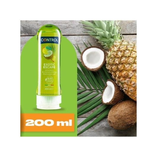 Gel de Massagem Control Exotic Escape 200ml Aroma Frutos Tropicais Base Aquosa