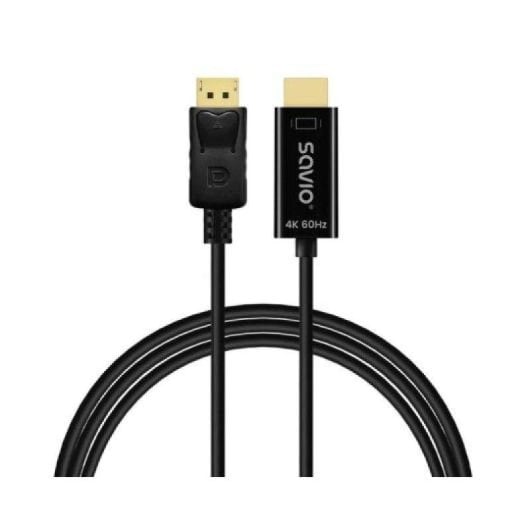 Câble DisplayPort Savio CL-189 4K 60Hz 1,5 m Noir Plug & Play