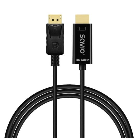 Câble DisplayPort Savio CL-189 4K 60Hz 1,5 m Noir Plug & Play