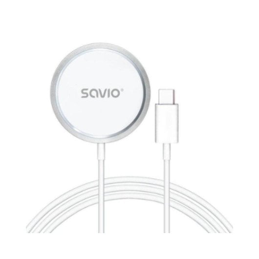 Chargeur sans fil Savio LA-11 15W Qi MagSafe USB-C Blanc