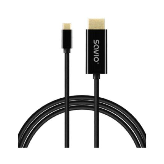 Câble USB-C Savio CL-190 1m HDMI 4K FHD 120Hz Plug and Play Noir