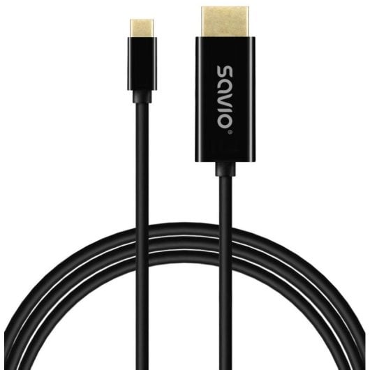 Câble USB-C Savio CL-190 1m HDMI 4K FHD 120Hz Plug and Play Noir