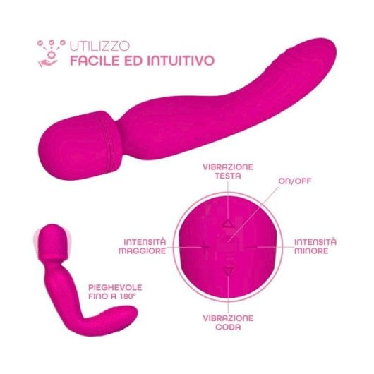 Massajador Wand Do You Erotic ApIBYA042A Silicone Vibração Dupla 10 Modos