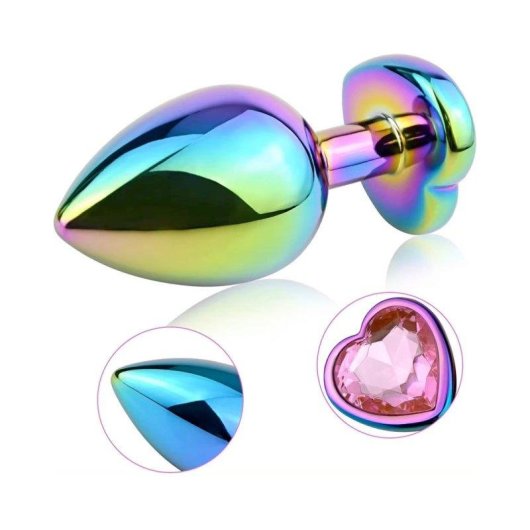 Buttplug Do You Erotic Rainbow Herz-Juwel Aluminium IPX7 Small Medium