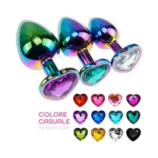 Buttplug Do You Erotic Rainbow Herz-Juwel Aluminium IPX7 Small Medium