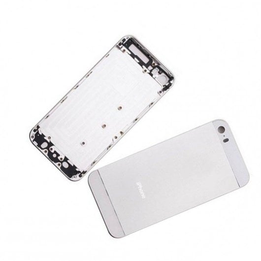 Coque arrière argentée et blanche pour iPhone 5s A1457