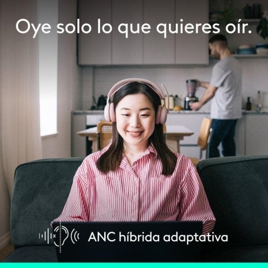 Auriculares Logitech Zone Wireless 2 inalámbricos Bluetooth con Cancelación de Ruido rosa