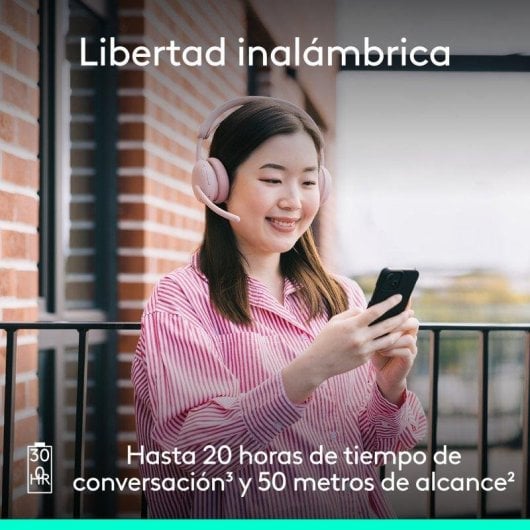 Auriculares Logitech Zone Wireless 2 inalámbricos Bluetooth con Cancelación de Ruido rosa