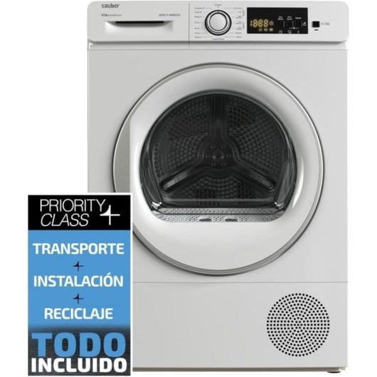 Secadora de bomba de calor Sauber SERIE 5-DR8025V 8 kg Clase E con 15 programas e iluminación de tambor