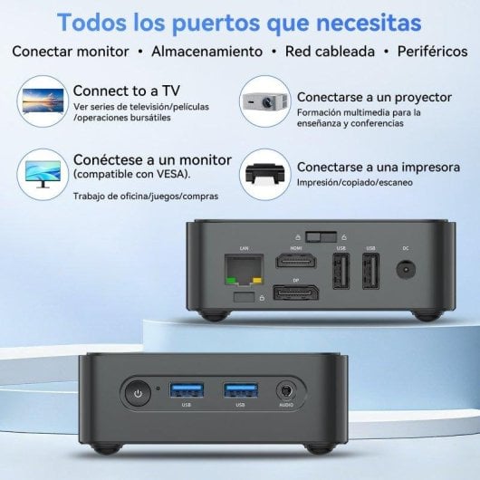 Mini-PC Blackview MP50 mit AMD Ryzen 5 3500U, 16 GB RAM, 512 GB SSD, Vega 8 Grafikkarte, Windows 11 Pro und Bluetooth