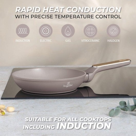 Sartén Berlinger Haus Nórdica Taupe BH8342 set 3 piezas inducción titanPro
