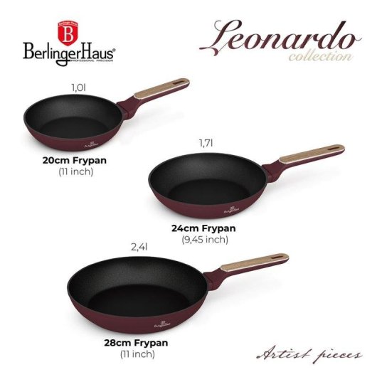 Sartén Berlinger Haus Leonardo Nordic Pack 3 TitanPro Inducción Antiadherente