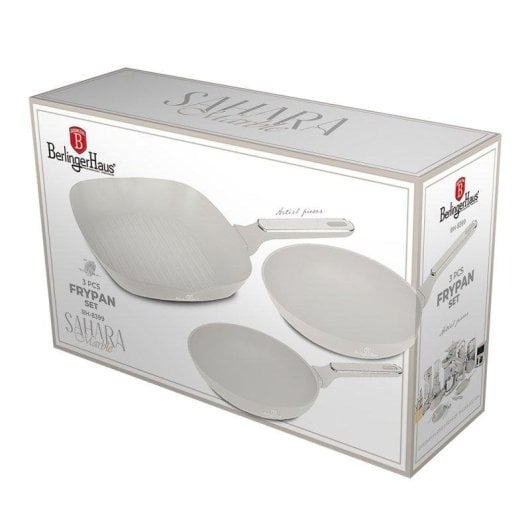 Sartén Berlinger Haus Sahara Marble BH8399 aluminio forjado set 3 piezas antiadherente