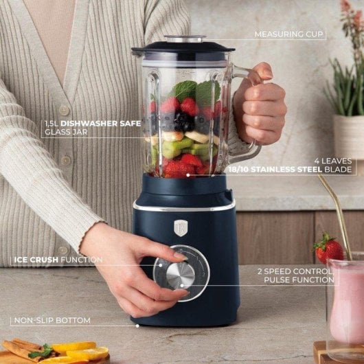 Batidora Berlinger Haus Deep Sea BH9766 1000W Jarra Vidrio 1,5L Azul Mate