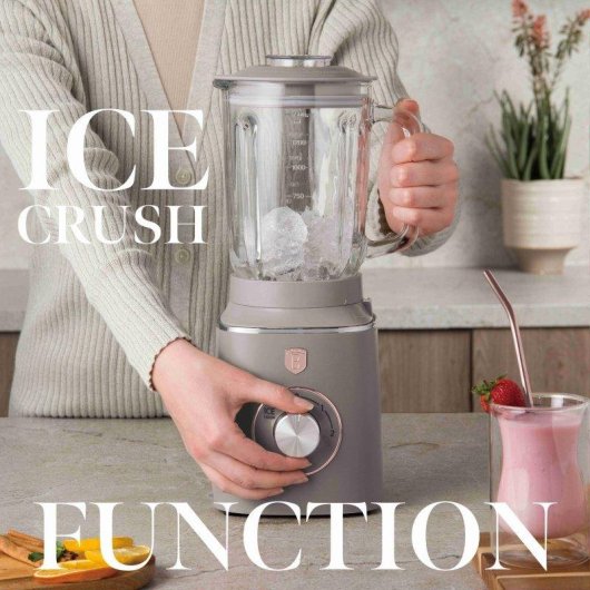 Liquidificadora Berlinger Haus Taupe BH9496 1000W Jarra Vidro 1,5L 2 Velocidades