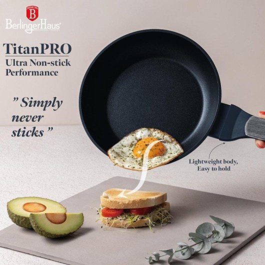 Sartén Berlinger Haus Deep Sea BH8379 aluminio forjado set 3 piezas inducción