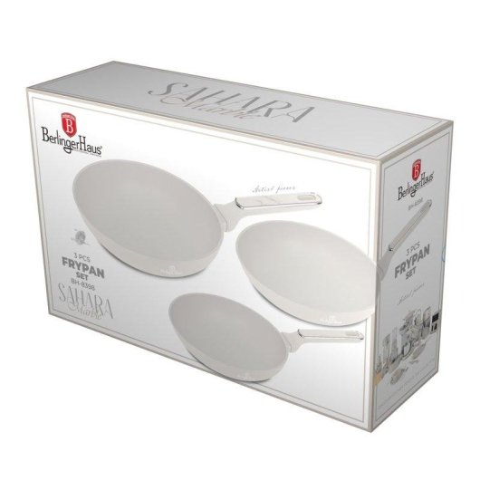 Sartén Berlinger Haus Sahara Marble BH8398 aluminio forjado set 3 piezas inducción