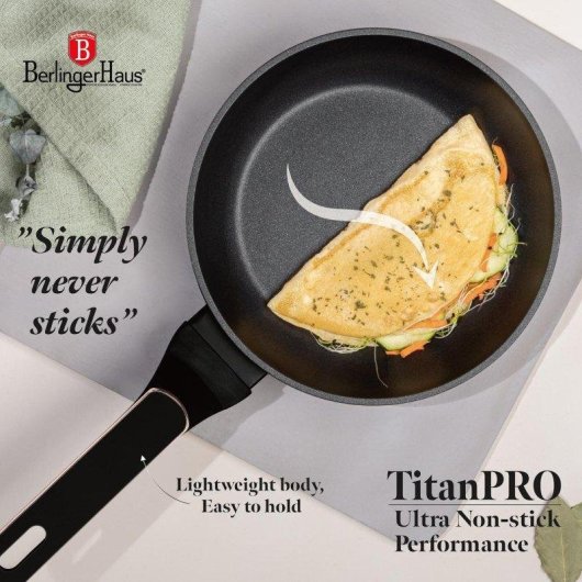 Sartén Berlinger Haus Black Rose BH8361 set 3 piezas aluminio forjado TitanPro