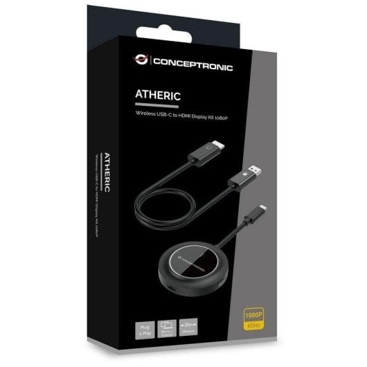 Adaptador Conceptronic ATHERIC01B USB-C para HDMI FullHD 1080P Wireless