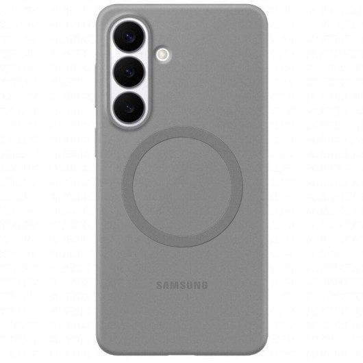 Custodia per smartphone Samsung Silicone Magnetica Grigia Antimpronta per Galaxy S26 Plus