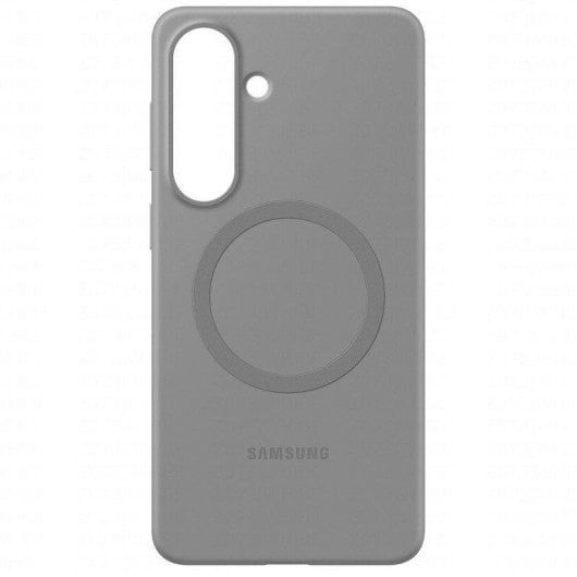 Custodia per smartphone Samsung Silicone Magnetica Grigia Antimpronta per Galaxy S26 Plus