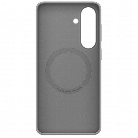 Custodia per smartphone Samsung Silicone Magnetica Grigia Antimpronta per Galaxy S26 Plus