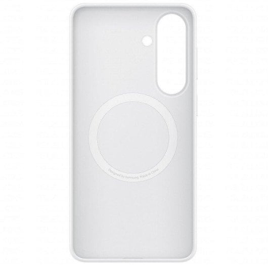 Custodia per smartphone Samsung Silicone Magnetica Bianca Antimpronta per Galaxy S26 Plus