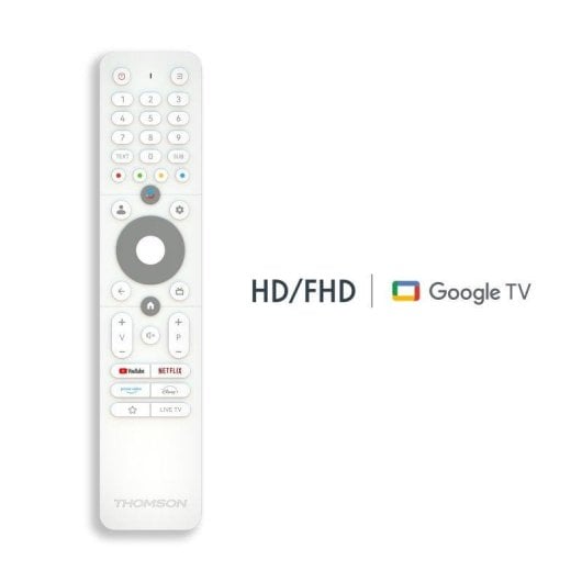 Fernbedienung Thomson RC112GHW Weiß Bluetooth Google TV HD/FHD Hintergrundbeleuchtung