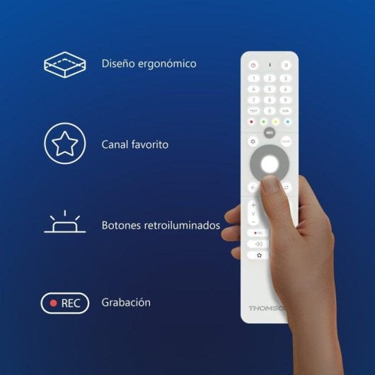 Fernbedienung Thomson RC112DW Weiß Ergonomisch Hintergrundbeleuchtung Favoritentaste