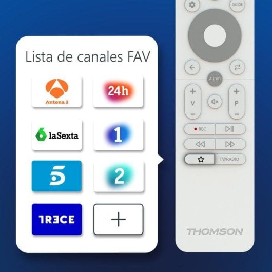 Fernbedienung Thomson RC112DW Weiß Ergonomisch Hintergrundbeleuchtung Favoritentaste