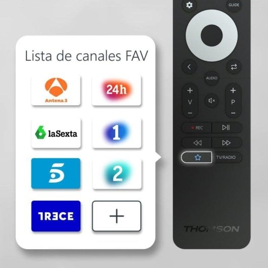 Fernbedienung Thomson RC112D Easy TV ergonomisch beleuchtete Tasten Favoritenfunktion