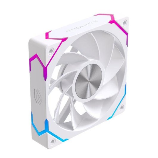 Ventilador suplementario Einarex EX12Ci 120mm 1600RPM PWM ARGB invertido blanco