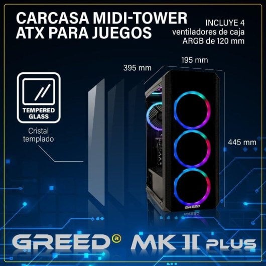 Desktop GREED Mk2 Plus AMD Ryzen 7 5700X 32GB 1TB SSD RX 9060 XT Windows 11 Pro WiFi