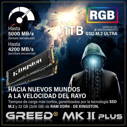 Desktop GREED Mk2 Plus AMD Ryzen 7 5700X 32GB 1TB SSD RX 9060 XT Windows 11 Pro WiFi