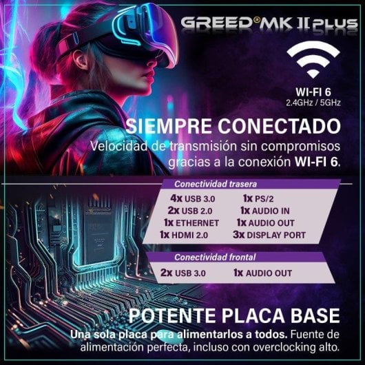 Desktop GREED Mk2 Plus AMD Ryzen 7 5700X 32GB 1TB SSD RX 9060 XT Windows 11 Pro WiFi