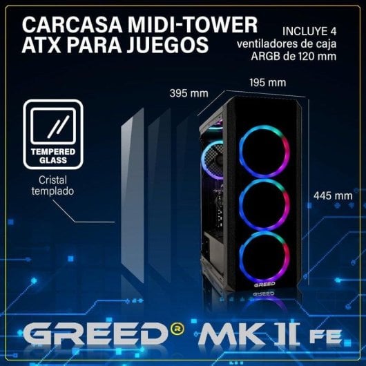 PC Sobremesa GREED MK2 AMD Ryzen 5 5500 16GB 512GB SSD RTX 5050 Windows 11 WiFi
